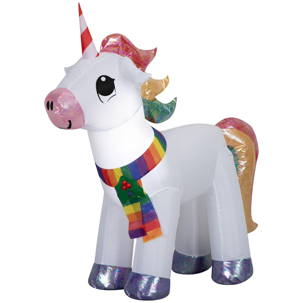 Holiday Time Christmas Unicorn Inflatable 3.5 Feet Yard Decor Lights Up‎ Gemmy